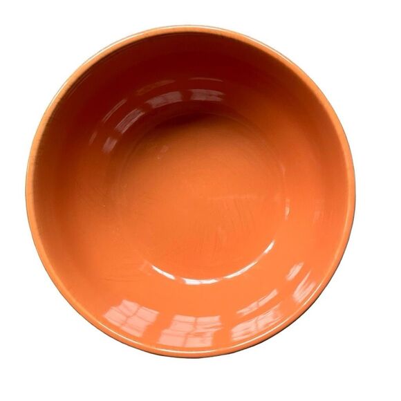 Tastefully Simple 9.5” Orange Serving Bowl - microwave safe dishwasher safe - Picture 6 of 8